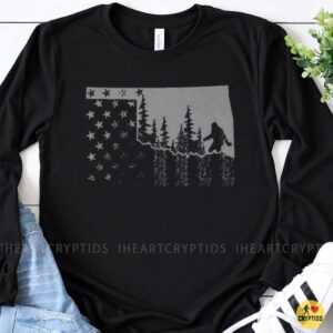 Bigfoot Oklahoma Forest Sasquatch State Flag Cryptid Shirt