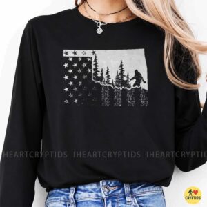 Bigfoot Oklahoma Forest Sasquatch State Flag Cryptid Shirt