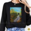 Bigfoot Picking Tomatoes Sunflower Garden Farm Funny Shirt