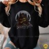 Bigfoot Playing Guitar Drunk Wine Bottles Full Moon Forest Music Shirt