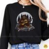 Bigfoot Playing Guitar Drunk Wine Bottles Full Moon Forest Music Shirt