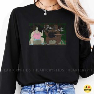 Bigfoot Playing Guitar Smoking With Redneck Buddy Funny Shirt