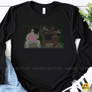 Bigfoot Playing Guitar Smoking With Redneck Buddy Funny Shirt