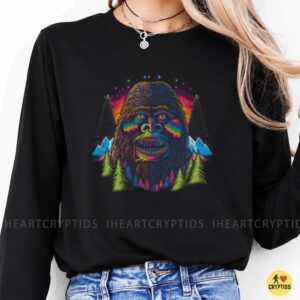 Bigfoot Psychedelic Trippy Neon Forest Mountain Colorful Sasquatch Shirt