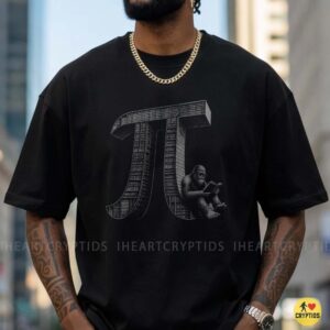 Bigfoot Reading Book Pi Symbol Funny Cryptid Math Nerd Science Lover Shirt