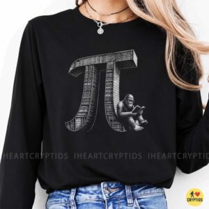 Bigfoot Reading Book Pi Symbol Funny Cryptid Math Nerd Science Lover Shirt