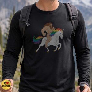Bigfoot Riding Rainbow Unicorn Funny Sasquatch Mythical T-Shirt 6 Bigfoot Riding Rainbow Unicorn Funny Sasquatch Mythical Shirt