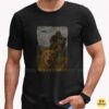 Bigfoot Riding T-Rex Sunglasses Scared Cat UFO Funny Crazy Shirt