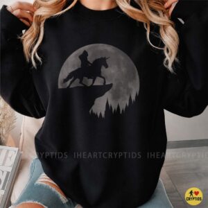 Bigfoot Riding Unicorn Moon Silhouette Fantasy Cryptid Shirt
