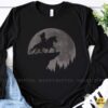 Bigfoot Riding Unicorn Moon Silhouette Fantasy Cryptid Shirt