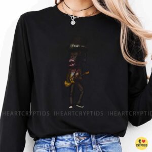 Bigfoot Rock Guitarist Top Hat Sasquatch Hard Rock Cryptid Shirt