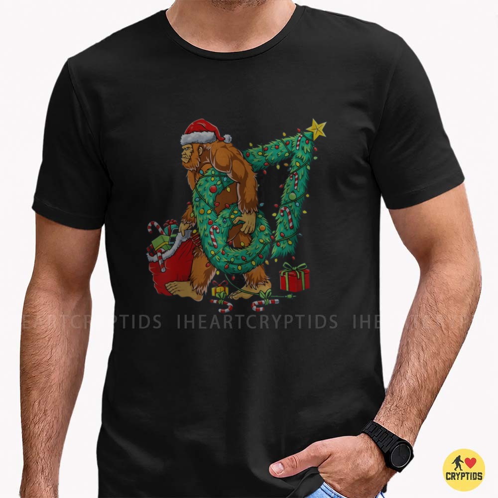 Bigfoot Santa Class Of 1967 Christmas Tree Lights 67th Birthday Holiday Funny T-Shirt 2 Bigfoot Santa Class Of 1967 Christmas Tree Lights 67th Birthday Holiday Funny Shirt