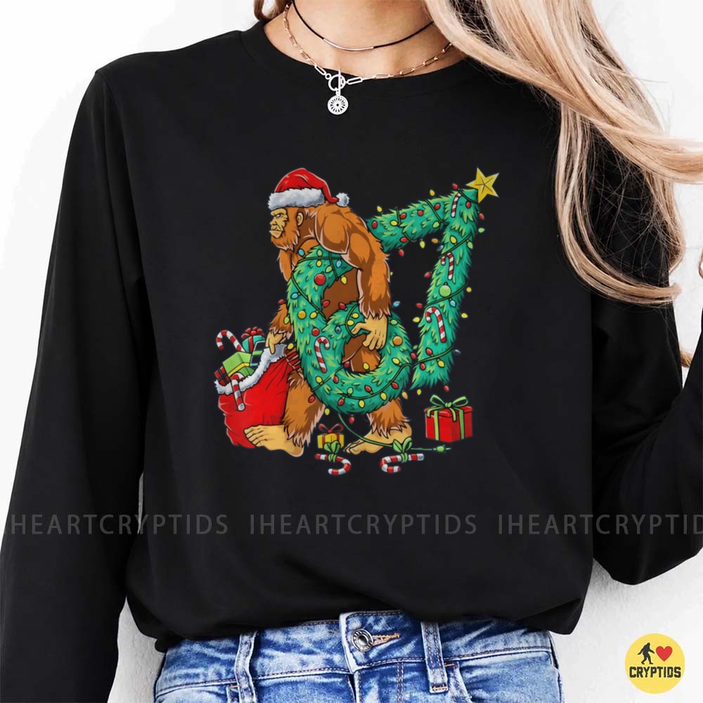 Bigfoot Santa Class Of 1967 Christmas Tree Lights 67th Birthday Holiday Funny T-Shirt 4 Bigfoot Santa Class Of 1967 Christmas Tree Lights 67th Birthday Holiday Funny Shirt