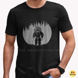 Bigfoot Sasquatch Native American Indian Chief Headdress Full Moon Forest Shirt