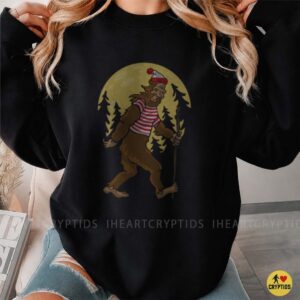 Bigfoot Sasquatch Where's Waldo Costume Funny Forest Full Moon Shirt
