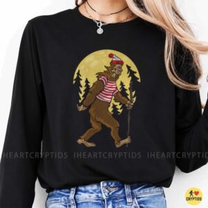 Bigfoot Sasquatch Where's Waldo Costume Funny Forest Full Moon Shirt