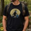 Bigfoot Scuba Diving Funny Snorkel Moon Silhouette Shirt