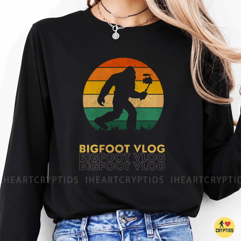 Bigfoot Vlog Retro Sasquatch YouTube Creator T-Shirt 1 Bigfoot Vlog Retro Sasquatch YouTube Creator Shirt