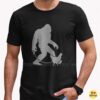 Bigfoot Walking Chicken On Leash Funny Farmer Cryptid Shirt