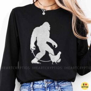 Bigfoot Walking Chicken On Leash Funny Farmer Cryptid Gift T-Shirt 9 Bigfoot Walking Chicken On Leash Funny Farmer Cryptid Shirt