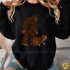 Bigfoot Walking English Bulldog On Leash Funny Cryptid Dog Owner T-Shirt 10 Bigfoot Walking English Bulldog On Leash Funny Shirt
