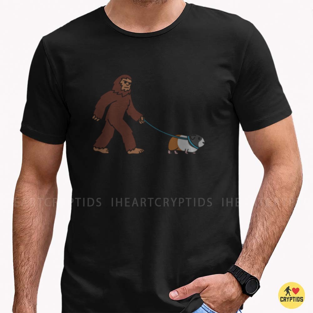 Bigfoot Walking Guinea Pig Funny Sasquatch Pet Owner T-Shirt 3 Bigfoot Walking Guinea Pig Funny Sasquatch Pet Owner Shirt