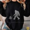 Bigfoot Walking Poodle On Leash Funny Sasquatch Dog Owner Gift Shirt