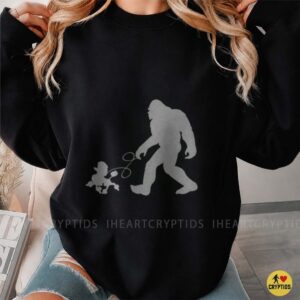 Bigfoot Walking Poodle On Leash Funny Sasquatch Dog Owner Gift Shirt