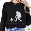 Bigfoot Walking Poodle On Leash Funny Sasquatch Dog Owner Gift Shirt