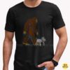 Bigfoot Walking Schnauzer On Leash Funny Sasquatch Dog Dad Mom Gift Shirt