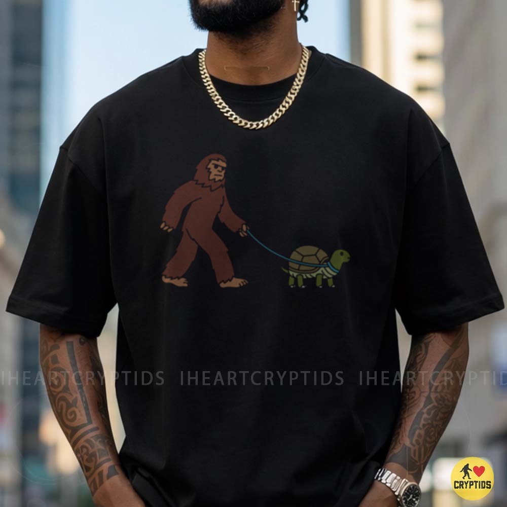 Bigfoot Walking Turtle Funny Sasquatch Pet Lover T-Shirt 1 Bigfoot Walking Turtle Funny Sasquatch Pet Lover Shirt