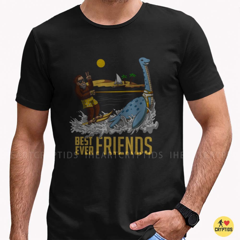 Bigfoot Water Skiing Loch Ness Monster Best Ever Friends Funny Summer Cryptid T-Shirt 2 Bigfoot Water Skiing Loch Ness Monster Best Ever Friends Funny Shirt
