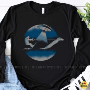 Bigfoot Water Skiing Loch Ness Monster UFO Abduction Funny Shirt