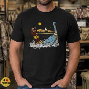 Bigfoot Water Skiing Pulled by Loch Ness Monster Funny Summer T-Shirt 6 Bigfoot Water Skiing Pulled by Loch Ness Monster Funny Summer Shirt