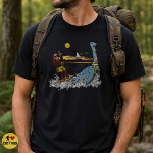 Bigfoot Water Skiing Pulled by Loch Ness Monster Funny Summer T-Shirt 7 Bigfoot Water Skiing Pulled by Loch Ness Monster Funny Summer Shirt