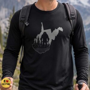Bigfoot West Virginia State Silhouette Forest Cryptid T-Shirt 5 Bigfoot West Virginia State Silhouette Forest Cryptid Shirt