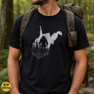 Bigfoot West Virginia State Silhouette Forest Cryptid T-Shirt 7 Bigfoot West Virginia State Silhouette Forest Cryptid Shirt