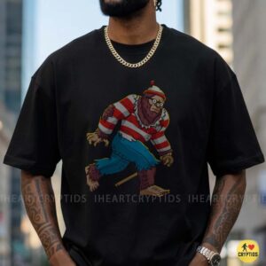 Bigfoot Where's Waldo Costume Red Stripe Shirt Glasses Funny Sasquatch T-Shirt 9 Bigfoot Where's Waldo Costume Red Stripe Shirt Glasses Funny Shirt