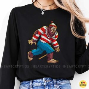 Bigfoot Where's Waldo Costume Red Stripe Shirt Glasses Funny Shirt