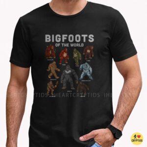 Bigfoots Of The World Sasquatch Yeti Skunk Ape Yowie Cryptid Chart T-Shirt 6 Bigfoots Of The World Sasquatch Yeti Skunk Ape Yowie Cryptid Chart Shirt