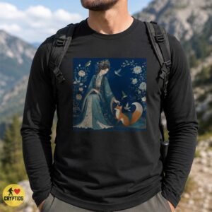 Chinese Fox Spirit Hanfu Woman Kitsune Floral Fantasy Art Shirt