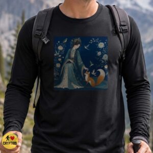 Chinese Fox Spirit Hanfu Woman Kitsune Floral Fantasy Art Shirt