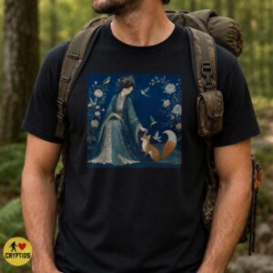 Chinese Fox Spirit Hanfu Woman Kitsune Floral Fantasy Art Shirt