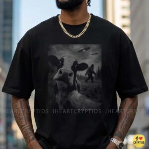 Cow Bigfoot UFO Alien Encounter Funny Shirt