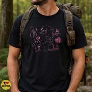 Cryptid Doodle Sheet Ghost Alien Mothman Nessie Paranormal Pink Art T-Shirt 6 Cryptid Doodle Sheet Ghost Alien Mothman Nessie Paranormal Pink Art Shirt