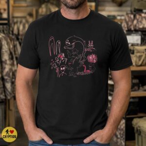 Cryptid Doodle Sheet Ghost Alien Mothman Nessie Paranormal Pink Art T-Shirt 7 Cryptid Doodle Sheet Ghost Alien Mothman Nessie Paranormal Pink Art Shirt