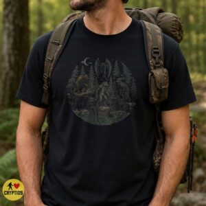 Cryptid Forest Bigfoot Werewolf Mothman Wendigo Dark Art Folklore Shirt