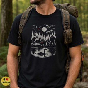 Cryptid Squad Mothman Bigfoot Wendigo Slender Man Loch Ness Monster Full Moon T-Shirt 5 Cryptid Squad Mothman Bigfoot Wendigo Slender Man Loch Ness Monster Full Moon Shirt