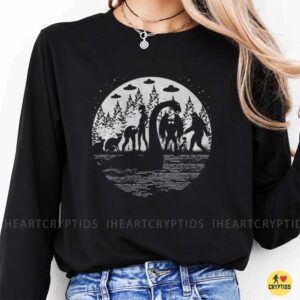 Cryptids Forest Bigfoot Mothman Fresno Nightcrawler Paranormal Monster Shirt