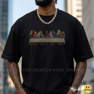 Cryptids Last Supper Bigfoot Krampus Yeti Monster Parody Funny Shirt